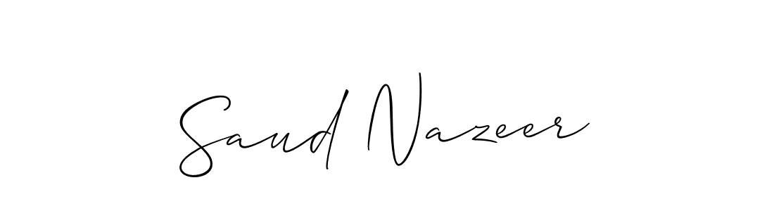 You should practise on your own different ways (Allison_Script) to write your name (Saud Nazeer) in signature. don't let someone else do it for you. Saud Nazeer signature style 2 images and pictures png