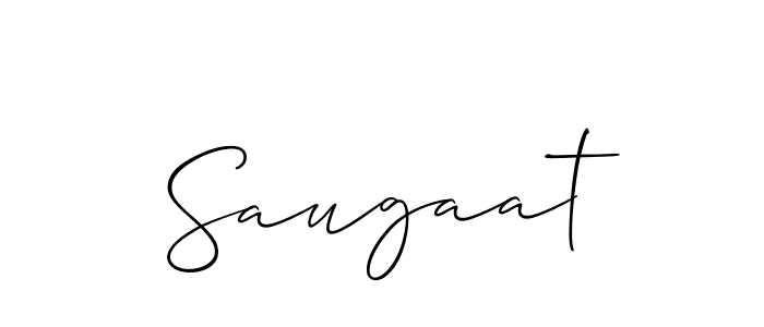 Saugaat stylish signature style. Best Handwritten Sign (Allison_Script) for my name. Handwritten Signature Collection Ideas for my name Saugaat. Saugaat signature style 2 images and pictures png