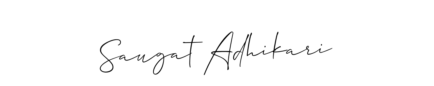 Design your own signature with our free online signature maker. With this signature software, you can create a handwritten (Allison_Script) signature for name Saugat Adhikari. Saugat Adhikari signature style 2 images and pictures png