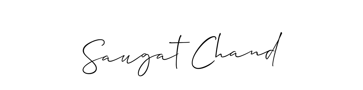 The best way (Allison_Script) to make a short signature is to pick only two or three words in your name. The name Saugat Chand include a total of six letters. For converting this name. Saugat Chand signature style 2 images and pictures png
