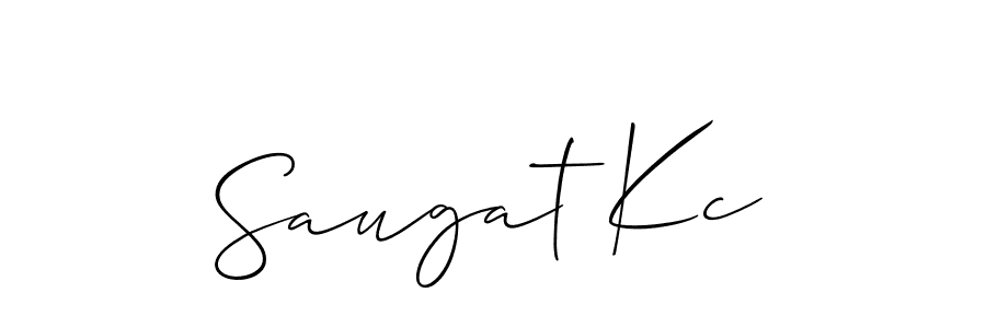 You should practise on your own different ways (Allison_Script) to write your name (Saugat Kc) in signature. don't let someone else do it for you. Saugat Kc signature style 2 images and pictures png