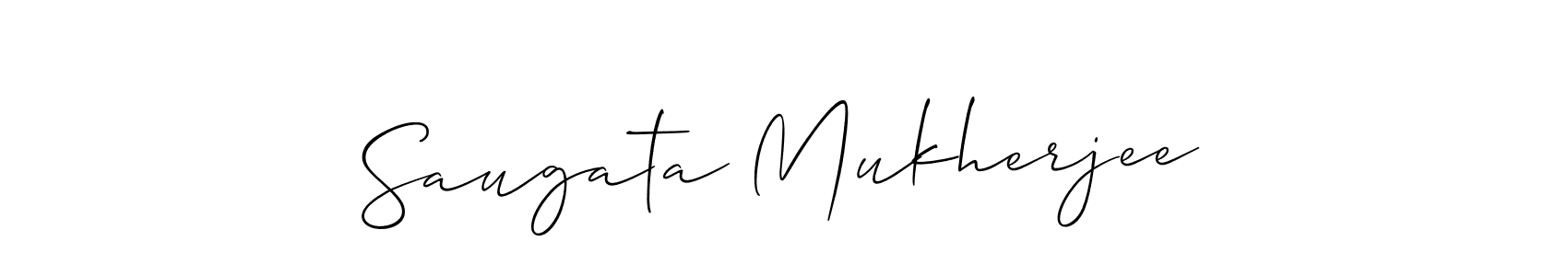 Create a beautiful signature design for name Saugata Mukherjee. With this signature (Allison_Script) fonts, you can make a handwritten signature for free. Saugata Mukherjee signature style 2 images and pictures png