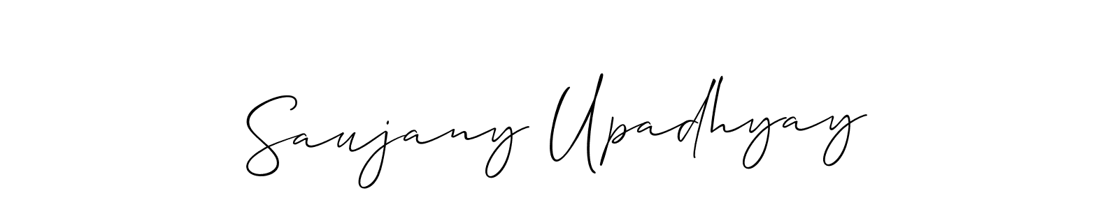 Make a beautiful signature design for name Saujany Upadhyay. With this signature (Allison_Script) style, you can create a handwritten signature for free. Saujany Upadhyay signature style 2 images and pictures png