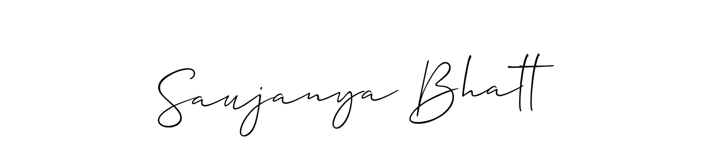 Also we have Saujanya Bhatt name is the best signature style. Create professional handwritten signature collection using Allison_Script autograph style. Saujanya Bhatt signature style 2 images and pictures png