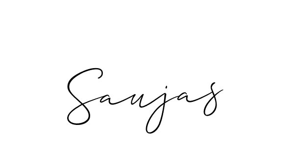 Create a beautiful signature design for name Saujas. With this signature (Allison_Script) fonts, you can make a handwritten signature for free. Saujas signature style 2 images and pictures png