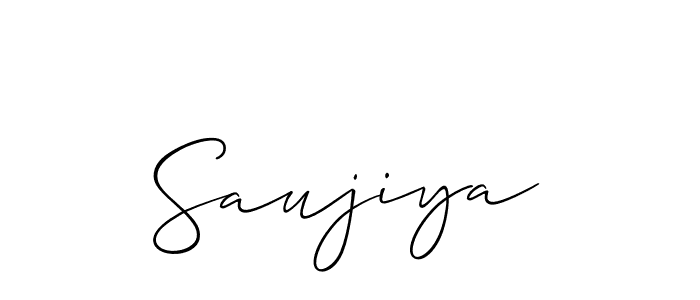 Make a beautiful signature design for name Saujiya. With this signature (Allison_Script) style, you can create a handwritten signature for free. Saujiya signature style 2 images and pictures png