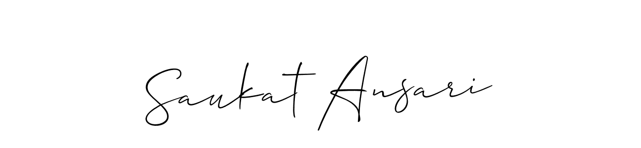 Use a signature maker to create a handwritten signature online. With this signature software, you can design (Allison_Script) your own signature for name Saukat Ansari. Saukat Ansari signature style 2 images and pictures png