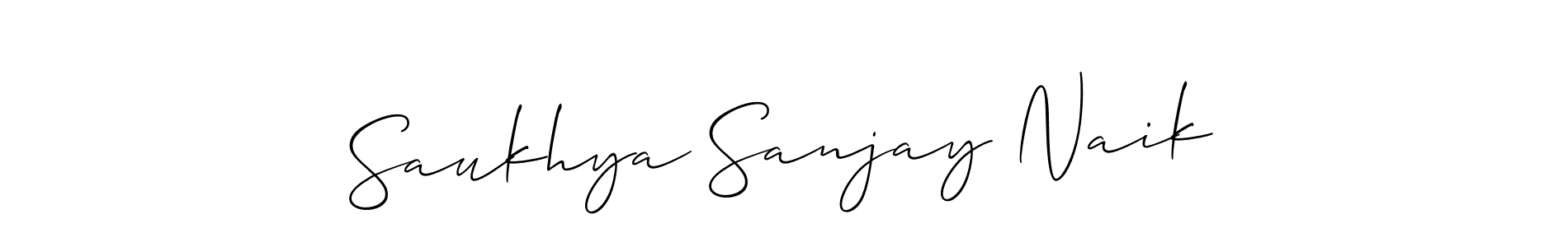 Design your own signature with our free online signature maker. With this signature software, you can create a handwritten (Allison_Script) signature for name Saukhya Sanjay Naik. Saukhya Sanjay Naik signature style 2 images and pictures png