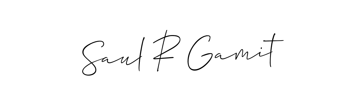 Also we have Saul R Gamit name is the best signature style. Create professional handwritten signature collection using Allison_Script autograph style. Saul R Gamit signature style 2 images and pictures png