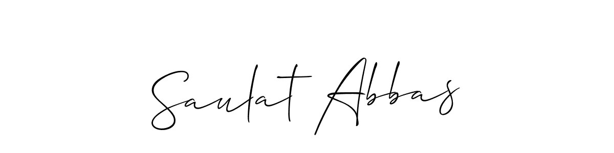 Also You can easily find your signature by using the search form. We will create Saulat Abbas name handwritten signature images for you free of cost using Allison_Script sign style. Saulat Abbas signature style 2 images and pictures png
