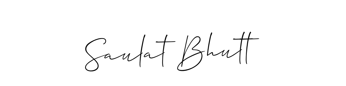 Saulat Bhutt stylish signature style. Best Handwritten Sign (Allison_Script) for my name. Handwritten Signature Collection Ideas for my name Saulat Bhutt. Saulat Bhutt signature style 2 images and pictures png