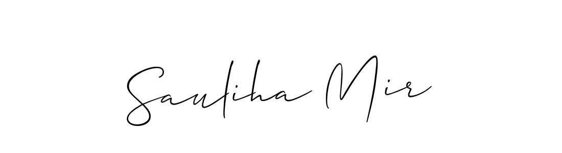 The best way (Allison_Script) to make a short signature is to pick only two or three words in your name. The name Sauliha Mir include a total of six letters. For converting this name. Sauliha Mir signature style 2 images and pictures png