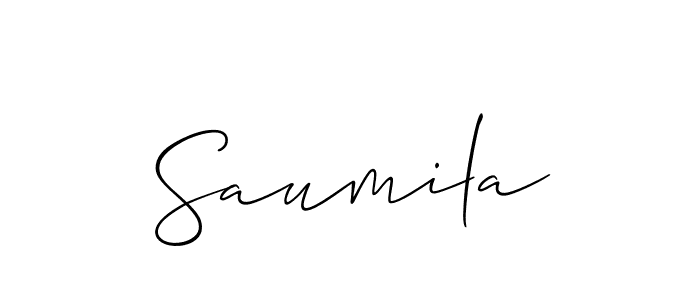 Also we have Saumila name is the best signature style. Create professional handwritten signature collection using Allison_Script autograph style. Saumila signature style 2 images and pictures png