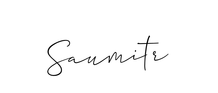 How to make Saumitr name signature. Use Allison_Script style for creating short signs online. This is the latest handwritten sign. Saumitr signature style 2 images and pictures png