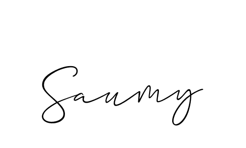 Use a signature maker to create a handwritten signature online. With this signature software, you can design (Allison_Script) your own signature for name Saumy. Saumy signature style 2 images and pictures png