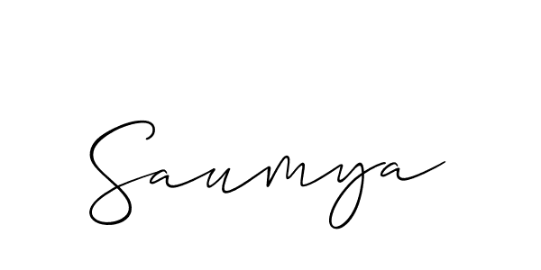 Design your own signature with our free online signature maker. With this signature software, you can create a handwritten (Allison_Script) signature for name Saumya. Saumya signature style 2 images and pictures png