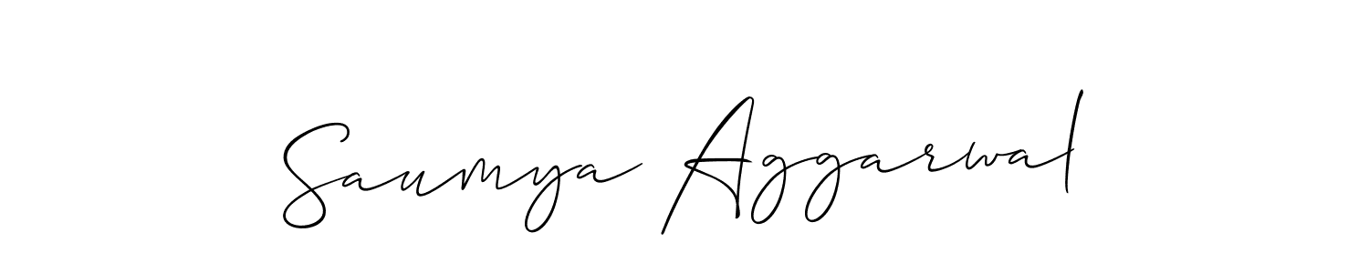 Use a signature maker to create a handwritten signature online. With this signature software, you can design (Allison_Script) your own signature for name Saumya Aggarwal. Saumya Aggarwal signature style 2 images and pictures png