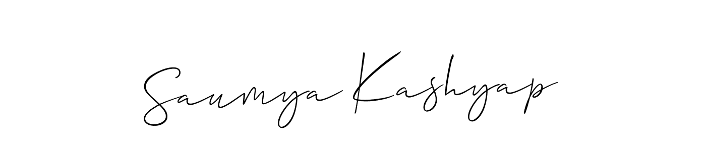 You should practise on your own different ways (Allison_Script) to write your name (Saumya Kashyap) in signature. don't let someone else do it for you. Saumya Kashyap signature style 2 images and pictures png