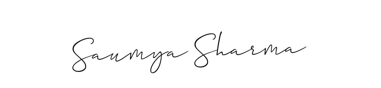 Also we have Saumya Sharma name is the best signature style. Create professional handwritten signature collection using Allison_Script autograph style. Saumya Sharma signature style 2 images and pictures png