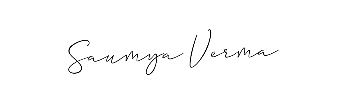 Make a beautiful signature design for name Saumya Verma. With this signature (Allison_Script) style, you can create a handwritten signature for free. Saumya Verma signature style 2 images and pictures png