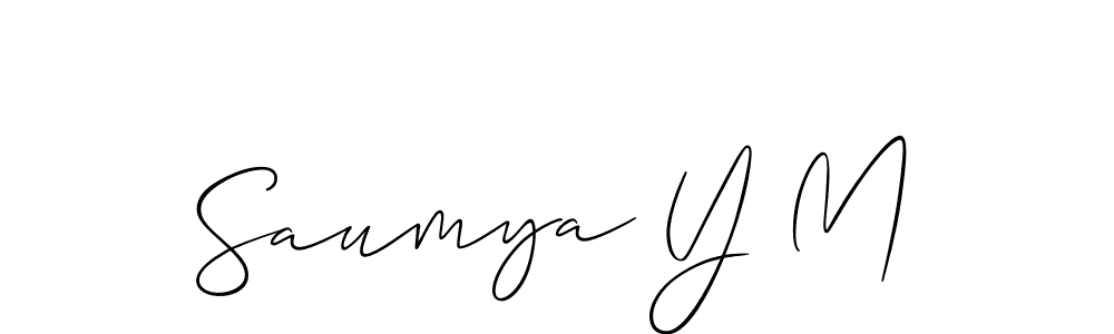 Use a signature maker to create a handwritten signature online. With this signature software, you can design (Allison_Script) your own signature for name Saumya Y M. Saumya Y M signature style 2 images and pictures png