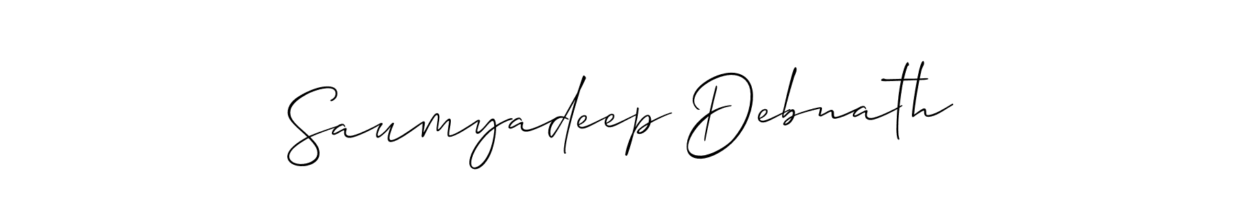 Also You can easily find your signature by using the search form. We will create Saumyadeep Debnath name handwritten signature images for you free of cost using Allison_Script sign style. Saumyadeep Debnath signature style 2 images and pictures png