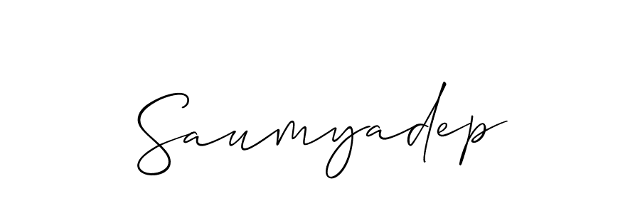 Also we have Saumyadep name is the best signature style. Create professional handwritten signature collection using Allison_Script autograph style. Saumyadep signature style 2 images and pictures png