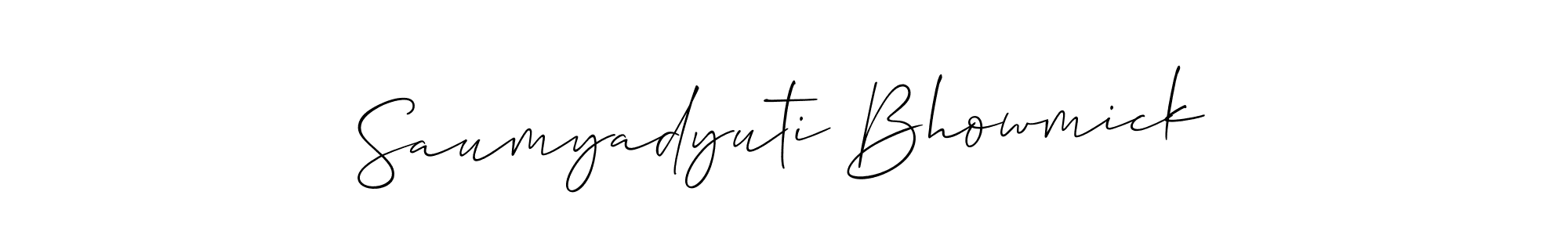 The best way (Allison_Script) to make a short signature is to pick only two or three words in your name. The name Saumyadyuti Bhowmick include a total of six letters. For converting this name. Saumyadyuti Bhowmick signature style 2 images and pictures png