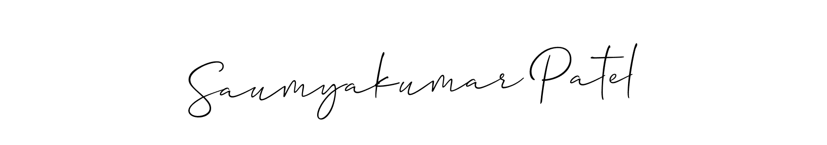 Make a beautiful signature design for name Saumyakumar Patel. With this signature (Allison_Script) style, you can create a handwritten signature for free. Saumyakumar Patel signature style 2 images and pictures png