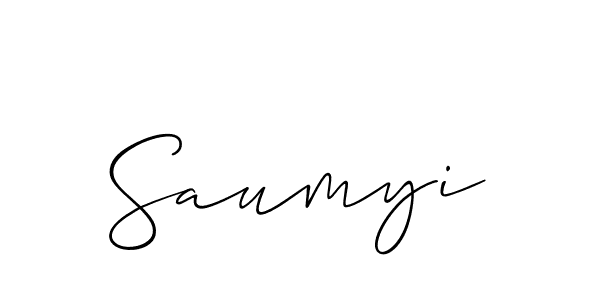 Allison_Script is a professional signature style that is perfect for those who want to add a touch of class to their signature. It is also a great choice for those who want to make their signature more unique. Get Saumyi name to fancy signature for free. Saumyi signature style 2 images and pictures png