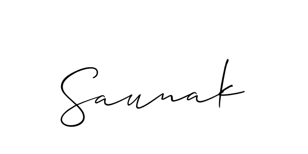 The best way (Allison_Script) to make a short signature is to pick only two or three words in your name. The name Saunak include a total of six letters. For converting this name. Saunak signature style 2 images and pictures png