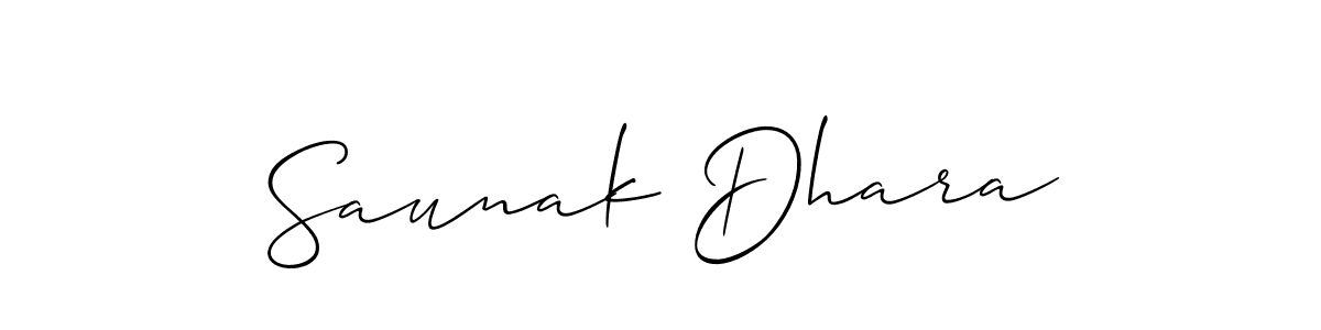 Use a signature maker to create a handwritten signature online. With this signature software, you can design (Allison_Script) your own signature for name Saunak Dhara. Saunak Dhara signature style 2 images and pictures png