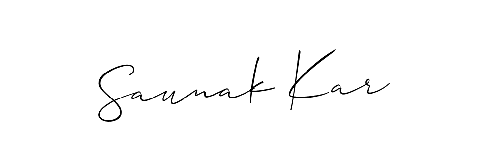 Also we have Saunak Kar name is the best signature style. Create professional handwritten signature collection using Allison_Script autograph style. Saunak Kar signature style 2 images and pictures png