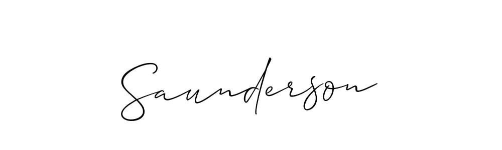 Make a short Saunderson signature style. Manage your documents anywhere anytime using Allison_Script. Create and add eSignatures, submit forms, share and send files easily. Saunderson signature style 2 images and pictures png