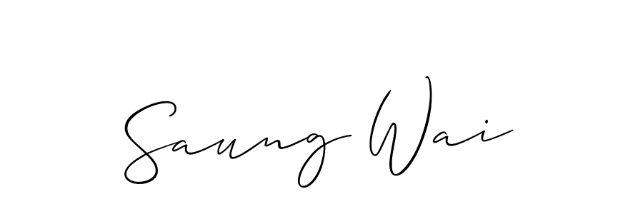 Design your own signature with our free online signature maker. With this signature software, you can create a handwritten (Allison_Script) signature for name Saung Wai. Saung Wai signature style 2 images and pictures png