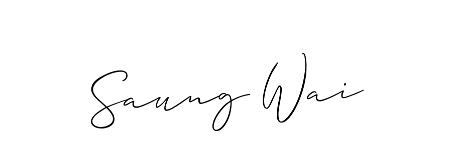 Use a signature maker to create a handwritten signature online. With this signature software, you can design (Allison_Script) your own signature for name Saung Wai. Saung Wai signature style 2 images and pictures png