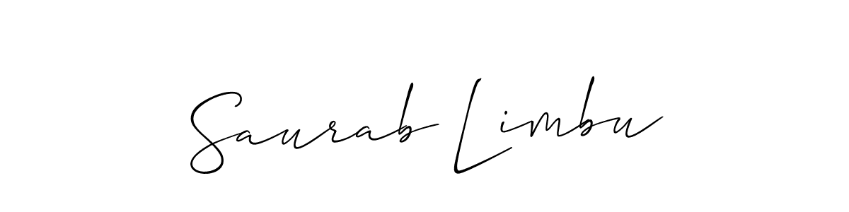 Use a signature maker to create a handwritten signature online. With this signature software, you can design (Allison_Script) your own signature for name Saurab Limbu. Saurab Limbu signature style 2 images and pictures png