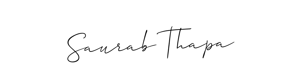 You should practise on your own different ways (Allison_Script) to write your name (Saurab Thapa) in signature. don't let someone else do it for you. Saurab Thapa signature style 2 images and pictures png