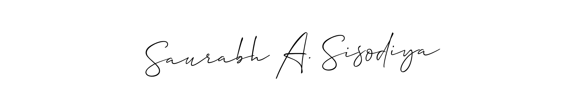 How to make Saurabh A. Sisodiya signature? Allison_Script is a professional autograph style. Create handwritten signature for Saurabh A. Sisodiya name. Saurabh A. Sisodiya signature style 2 images and pictures png