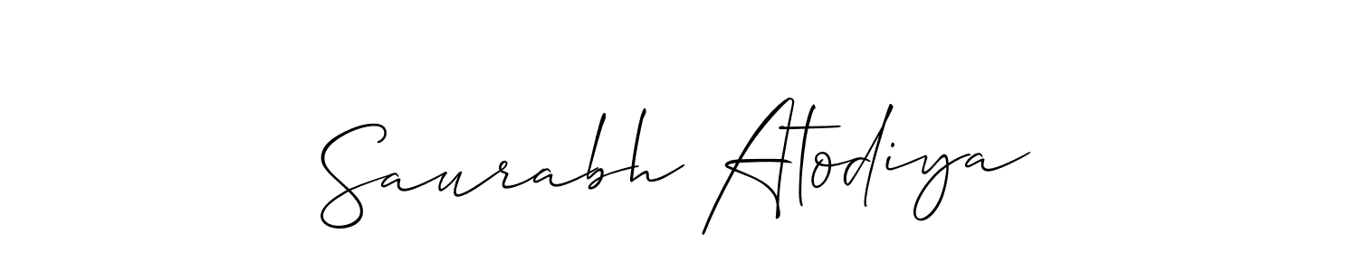 Make a beautiful signature design for name Saurabh Atodiya. With this signature (Allison_Script) style, you can create a handwritten signature for free. Saurabh Atodiya signature style 2 images and pictures png