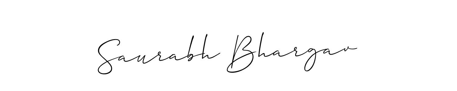 Design your own signature with our free online signature maker. With this signature software, you can create a handwritten (Allison_Script) signature for name Saurabh Bhargav. Saurabh Bhargav signature style 2 images and pictures png