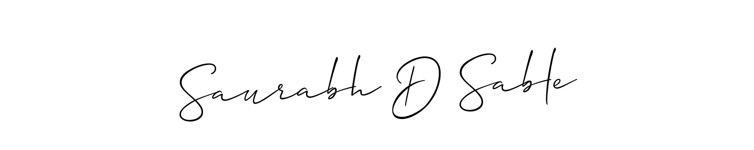 You should practise on your own different ways (Allison_Script) to write your name (Saurabh D Sable) in signature. don't let someone else do it for you. Saurabh D Sable signature style 2 images and pictures png