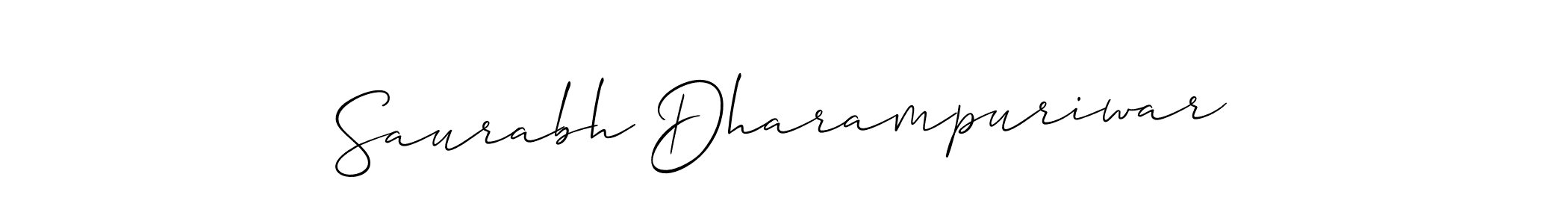 Make a beautiful signature design for name Saurabh Dharampuriwar. With this signature (Allison_Script) style, you can create a handwritten signature for free. Saurabh Dharampuriwar signature style 2 images and pictures png