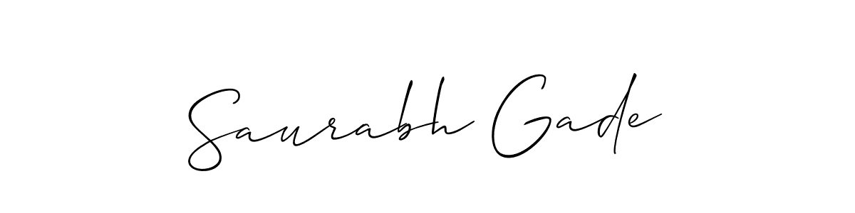 You should practise on your own different ways (Allison_Script) to write your name (Saurabh Gade) in signature. don't let someone else do it for you. Saurabh Gade signature style 2 images and pictures png