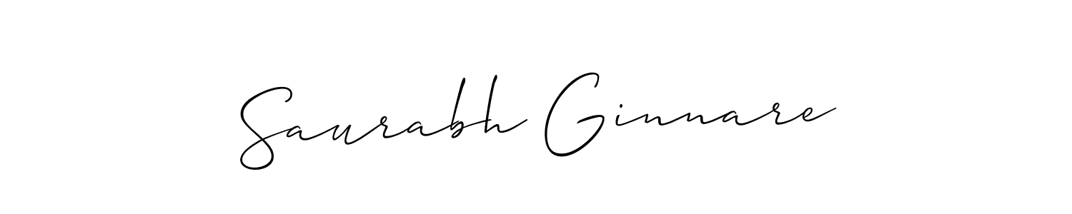 How to make Saurabh Ginnare name signature. Use Allison_Script style for creating short signs online. This is the latest handwritten sign. Saurabh Ginnare signature style 2 images and pictures png