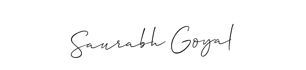 How to make Saurabh Goyal name signature. Use Allison_Script style for creating short signs online. This is the latest handwritten sign. Saurabh Goyal signature style 2 images and pictures png