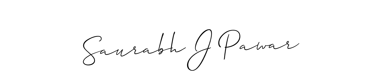 Create a beautiful signature design for name Saurabh J Pawar. With this signature (Allison_Script) fonts, you can make a handwritten signature for free. Saurabh J Pawar signature style 2 images and pictures png