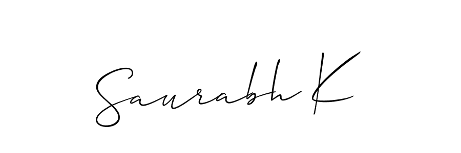 How to make Saurabh K name signature. Use Allison_Script style for creating short signs online. This is the latest handwritten sign. Saurabh K signature style 2 images and pictures png