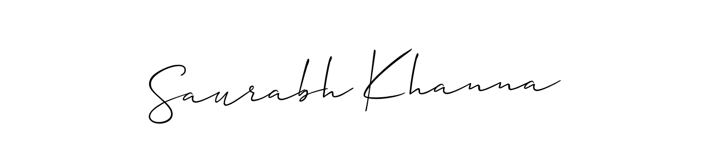 Design your own signature with our free online signature maker. With this signature software, you can create a handwritten (Allison_Script) signature for name Saurabh Khanna. Saurabh Khanna signature style 2 images and pictures png