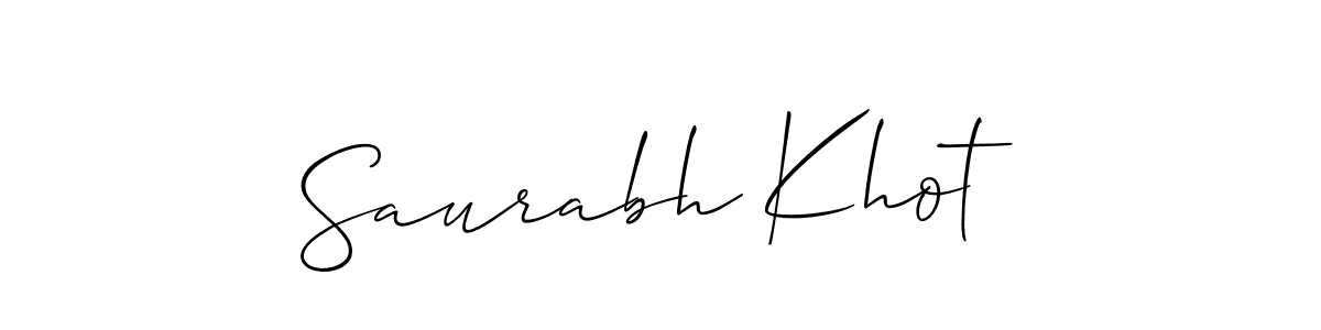 How to make Saurabh Khot name signature. Use Allison_Script style for creating short signs online. This is the latest handwritten sign. Saurabh Khot signature style 2 images and pictures png